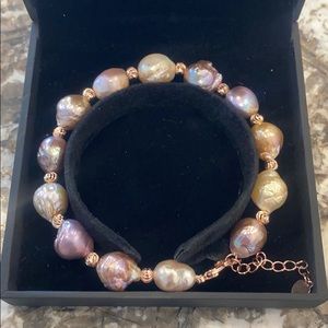 Freshwater Pearl and Rose Gold Bracelet